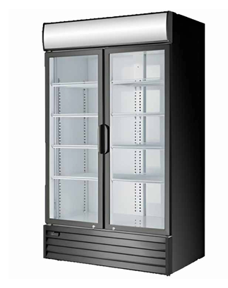 Artikcold VIZ900SCD double glass door display fridge for UK supermarkets — large-capacity chiller for food and beverages.