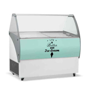 Crystal Elegante Ice Cream Display 353 L – 557 L Range – curved-glass presentation freezer for British hospitality venues