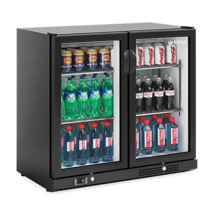 Infrico Double Sliding Glass Door Bottle Cooler (ZX2-SL) – commercial bar chiller for restaurants & hospitality venues across the UK