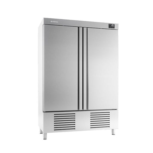Infrico Upright Double Hinged Door Freezer (500L–1110L Capacity) – commercial-grade upright freezing for UK catering kitchens