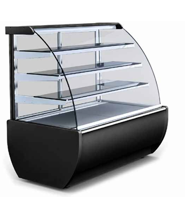 Igloo Jamaica Trend ambient patisserie display for UK bakeries — elegant non-refrigerated counter for showcasing cakes and pastries.