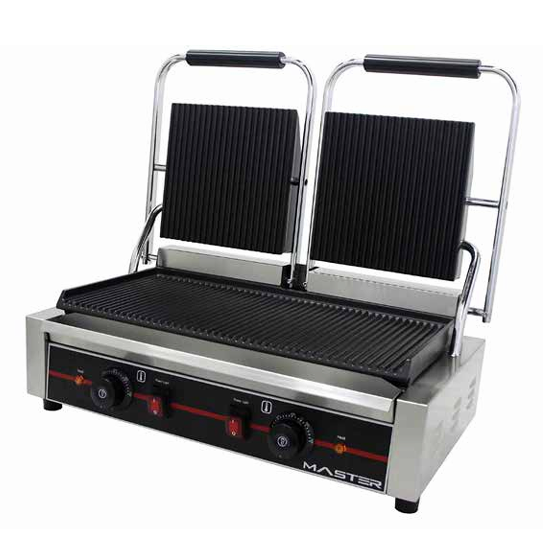 Master Ribbed Plate Contact Grills – Single & Twin Commercial Panini Grills for Fast-Service Cooking
