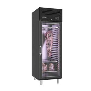 Infrico Stainless Steel & Black Glass Door Meat Agers – professional dry-aging refrigeration for UK catering kitchens