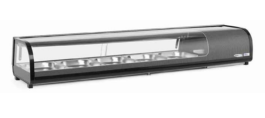 Artikcold countertop sushi display cabinet with glass cover for presenting sushi and chilled dishes