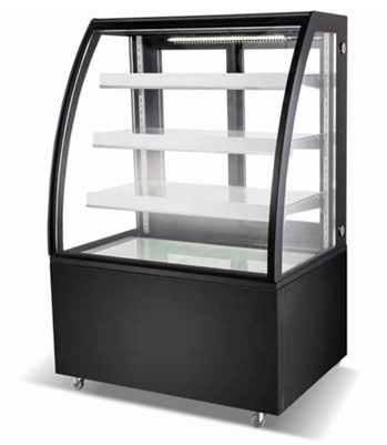 Artikcold Crete C pastry display cabinet for UK bakeries and dessert shops — ventilated refrigerated showcase for cakes and tarts.