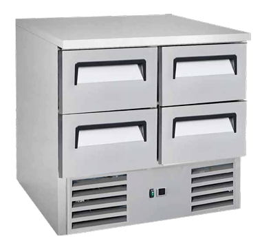Artikcold S900-4D and S903-6D lower refrigerated counter — compact multi-drawer fridge for UK catering applications.