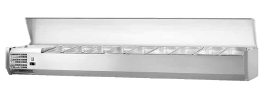 Artikcold steel-lid salad display counter for keeping ingredients cool and ready during food prep