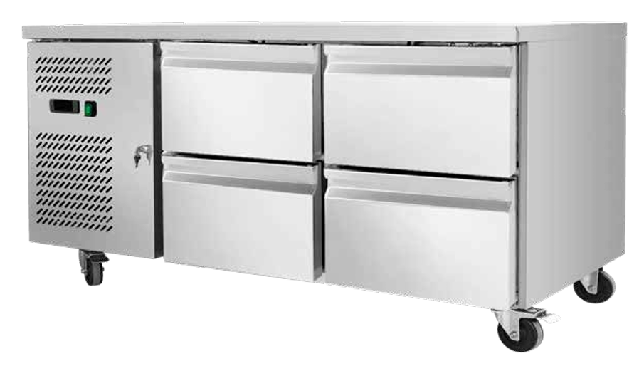 Artikcold U-GN2140TN low-height broiler counter for use beneath cooking equipment in commercial kitchens