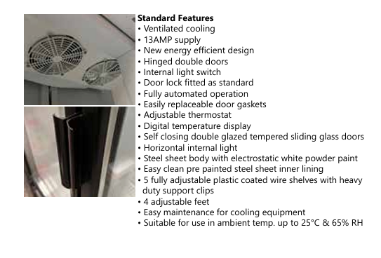 Artikcold VIZ900SCD double glass door display fridge specs for UK shops — power, temperature, and build details.