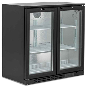 Blizzard Double Hinged Glass Door Bottle Cooler BAR2 Series – professional dual-door refrigeration for UK bars, cafés, and catering kitchens