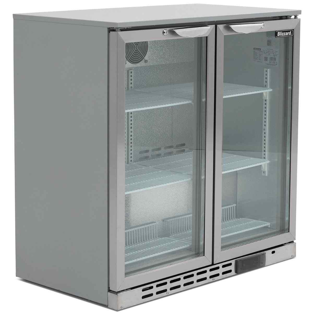 Blizzard Double Hinged Glass Door Bottle Cooler BAR2 Series – professional dual-door refrigeration for UK bars, cafés, and catering kitchens