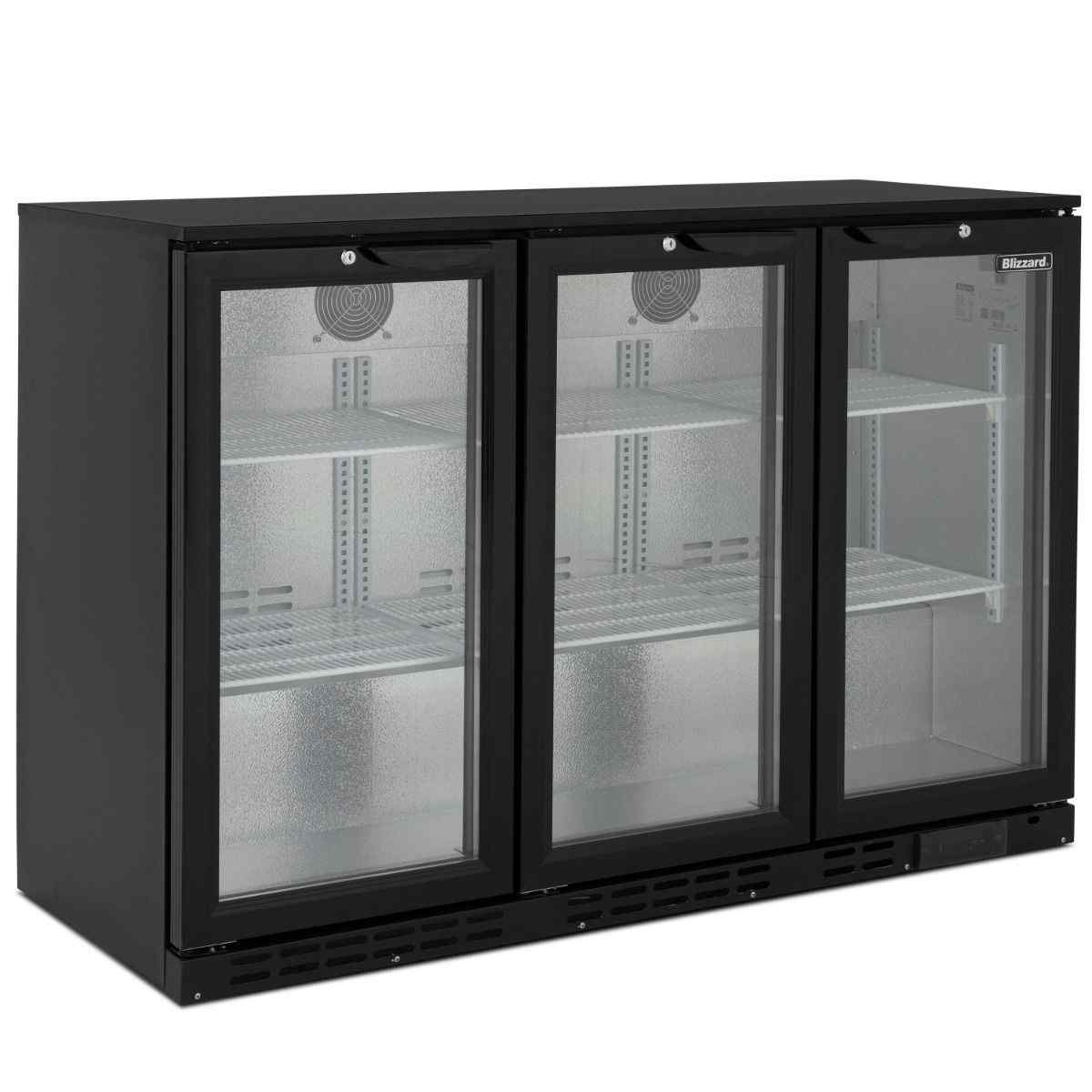 Blizzard Triple Hinged Glass Door Bottle Cooler BAR3 Series – high-capacity triple-door refrigeration for British bars, restaurants, and catering kitchens