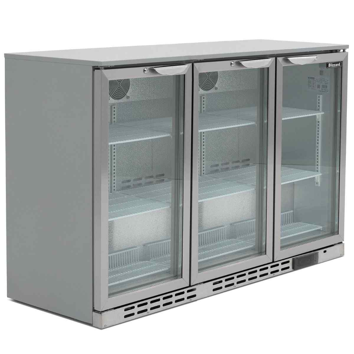 Blizzard Triple Hinged Glass Door Bottle Cooler BAR3 Series – high-capacity triple-door refrigeration for British bars, restaurants, and catering kitchens