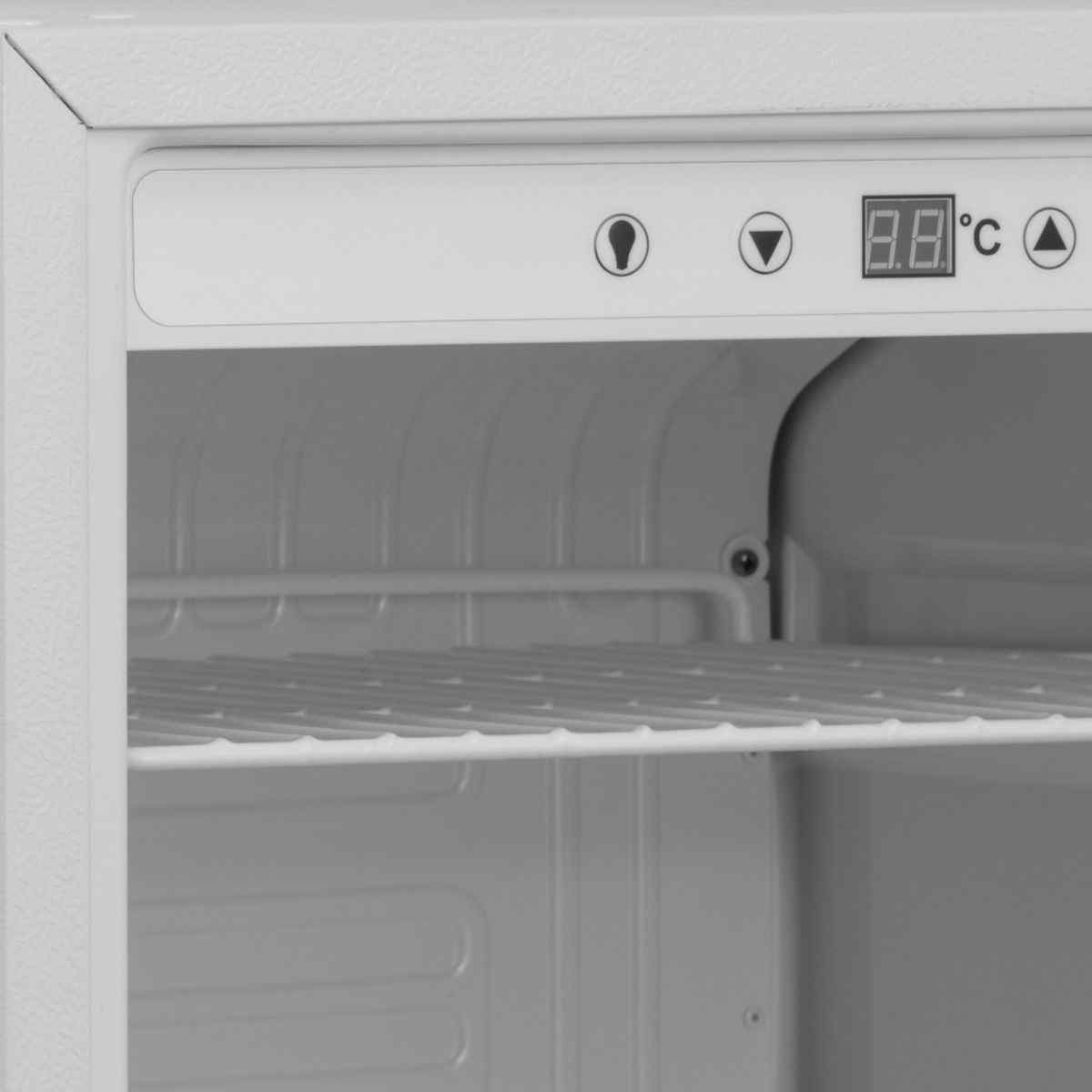 Koldbox Single Hinged Glass Door Under Counter Chiller (BC125) – compact display fridge for UK cafés and hospitality kitchens