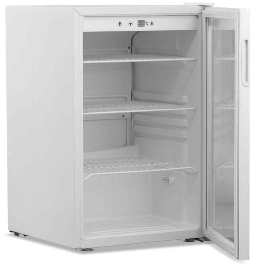 Koldbox Single Hinged Glass Door Under Counter Chiller (BC125) – compact display fridge for UK cafés and hospitality kitchens