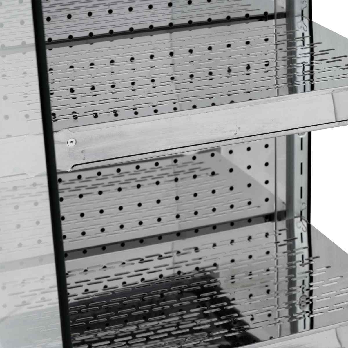 Blizzard Slimline Refrigerated Display (BCD50) – mirrored stainless-steel merchandiser for cafés, hotels and catering venues across Britain