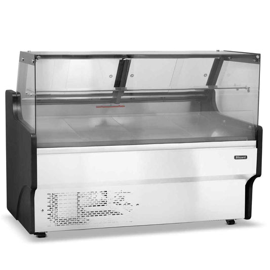 Blizzard Flat Glass Serve Over Counter Range 1.3m–2.5m – chilled display elegance for UK delis, bakeries, and cafés