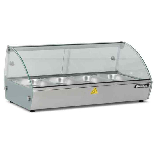 Blizzard Curved Counter Top Heated Merchandiser (HDC1) – compact stainless steel food warmer for UK catering kitchens