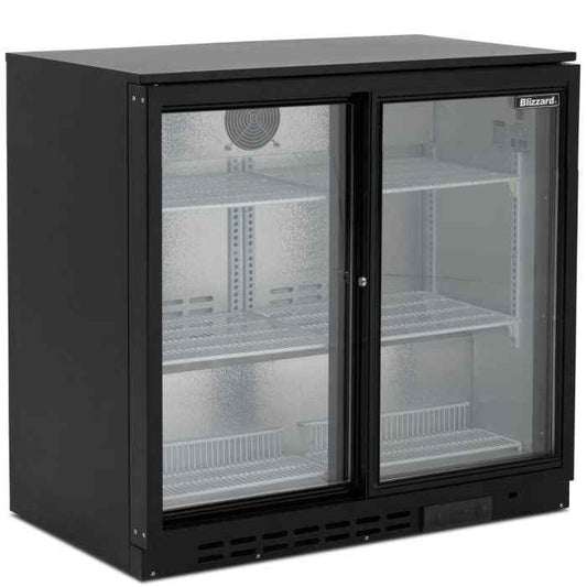 Blizzard Low-Height Sliding Glass Door Bottle Coolers 2–3 Doors – space-saving under-counter chillers for UK hospitality venues
