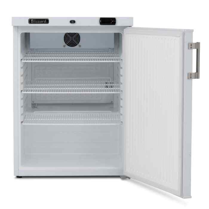 Blizzard Single Hinged Door Under Counter Refrigerator (UCR140WH) – white compact fridge for UK catering kitchens
