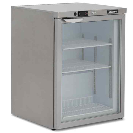 Blizzard Single Hinged Glass Door Under Counter Freezer (UCF140CR) – compact commercial display freezer for UK hospitality venues