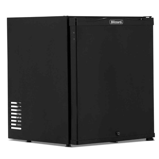 Blizzard Black Solid Door Mini Bar Range (Compact – Medium) – silent, energy-efficient mini refrigeration for UK hotels, guest rooms, and hospitality venues