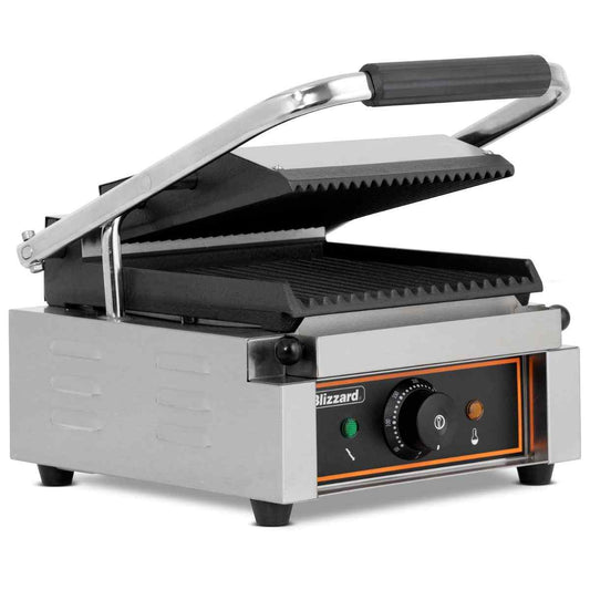 Blizzard Contact Grill Range (Single and Double Models) – commercial cast-iron panini and sandwich grills for UK cafés and catering kitchens