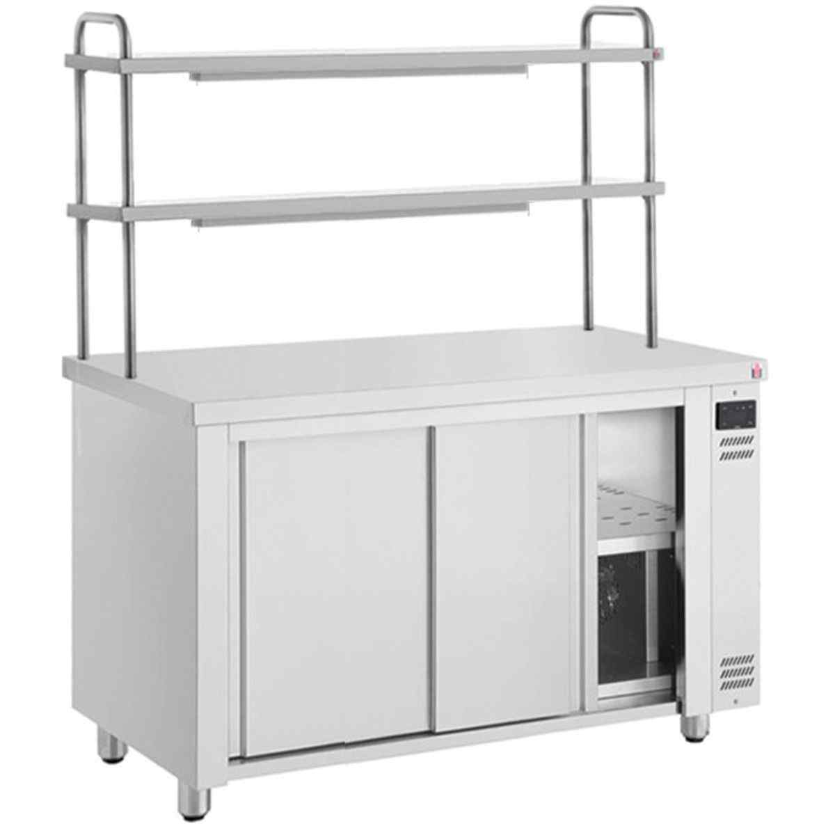 Inomak Double Heated Gantry Hot Cupboards 1100mm–1900mm – dual-level serving efficiency for British catering environments
