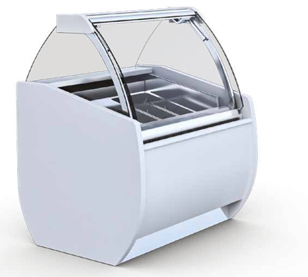 Igloo Aruba 2 ice cream display cabinet for UK dessert shops , dual-level refrigerated showcase for frozen desserts.