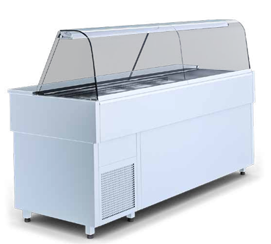 igloo-Casia Cold serve over counter for UK delis and supermarkets — ideal for chilled meat, cheese, and deli product presentation.