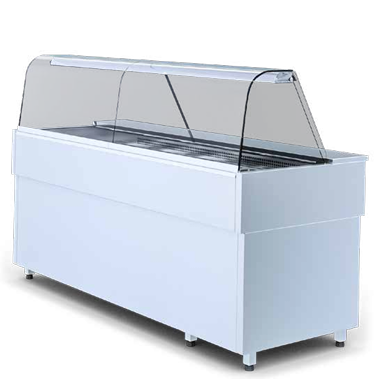 Igloo Casia hot serve over counter for UK restaurants and delis — designed for keeping cooked meals warm and visually appealing.