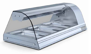 Igloo cold curved glass countertop display for chilled food presentation in cafés and restaurants