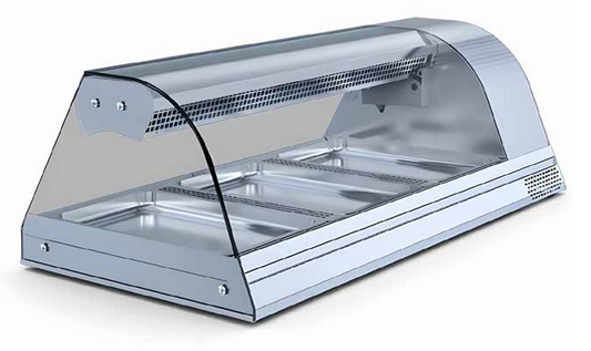 Igloo cold curved glass countertop display for chilled food presentation in cafés and restaurants