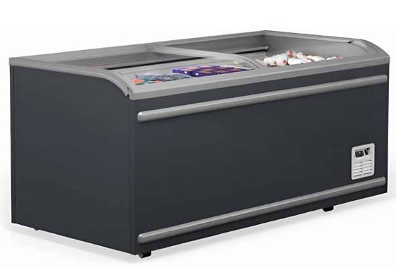 Igloo Cold Series sliding chest freezers for UK supermarkets — commercial freezers with sliding glass lids for easy access.
