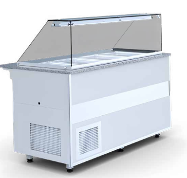 Igloo Gastroline closed cold serve over counter for UK delis and supermarkets — ideal for preserving chilled foods with a sleek enclosed design.