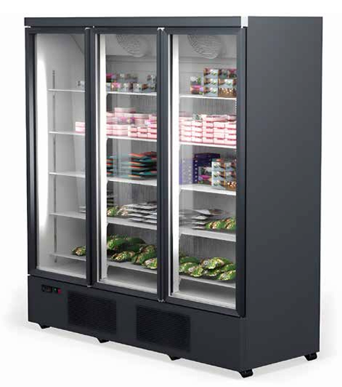 Igloo Ice upright freezer cabinet for UK supermarkets — vertical display freezer for frozen food and desserts.