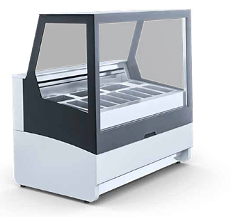 Igloo Innova ice cream display cabinet for UK dessert shops modern refrigerated counter for scooping and showcasing ice cream.