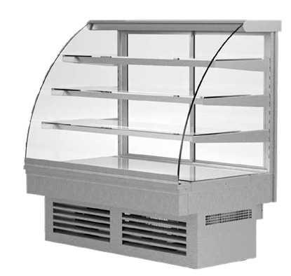 Igloo Jamaica stainless steel patisserie display case for UK bakeries — elegant glass-fronted refrigerated unit for cakes, pastries, and desserts.