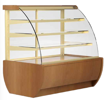 Igloo Jamaica wood cold patisserie display cabinet for UK dessert shops and bakeries — refrigerated showcase for chilled cakes and pastries.