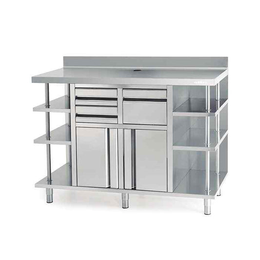 Infrico Wide Back Bar Coffee Storage Unit (1468–2452 mm Range) – modular stainless-steel bar station for nationwide UK supply