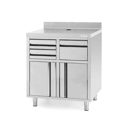 Infrico 820mm Wide Back Bar Coffee Storage Unit (MCAF820) – stainless steel beverage station for UK foodservice operations