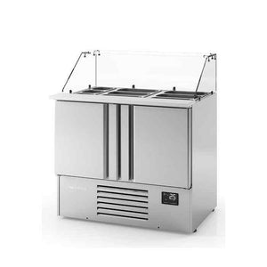 Infrico Compact Refrigerated Counter with Display (2–3 Door Range) – energy-efficient front service counter for UK catering kitchens