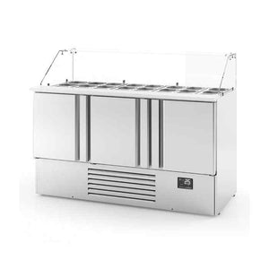 Infrico Compact Refrigerated Counter with Display (2–3 Door Range) – energy-efficient front service counter for UK catering kitchens