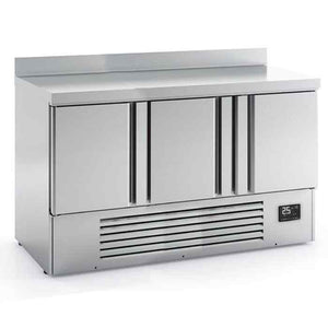 Infrico Compact Refrigerated Counters with Upstand (2–3 Doors) – durable stainless-steel chillers for UK catering kitchens