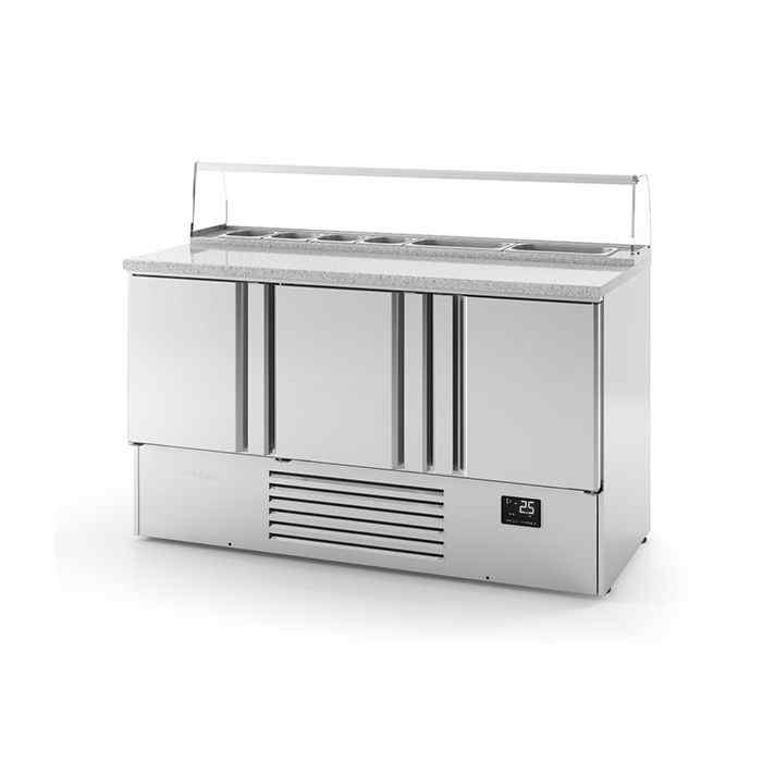 Infrico Compact Refrigerated Pizza Prep Counter (2–3 Door Range) – high-performance chilled prep station for British hospitality kitchens