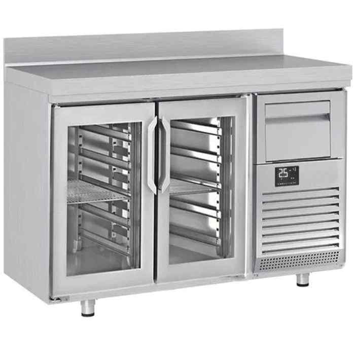 Infrico Glass Door Tall Back Bar Refrigerated Counter with Upstand (2–3 Door Range) – premium glass-fronted display refrigeration for British hospitality venues