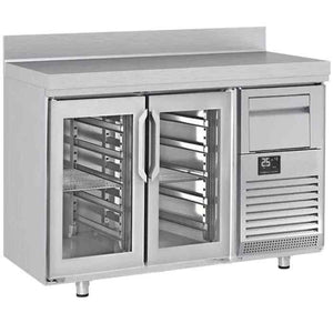 Infrico Glass Door Tall Back Bar Refrigerated Counter with Upstand (2–3 Door Range) – premium glass-fronted display refrigeration for British hospitality venues