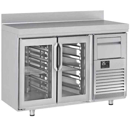 Infrico Glass Door Tall Back Bar Refrigerated Counter with Upstand (2–3 Door Range) – premium glass-fronted display refrigeration for British hospitality venues