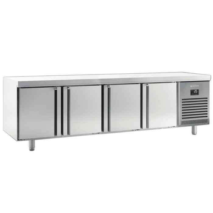 Infrico Four Hinged Door Refrigerated Counter (MR2750) – large-capacity cold prep workstation for commercial restaurants in the UK