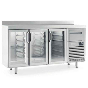 Infrico Glass Door Tall Back Bar Refrigerated Counter with Upstand (2–3 Door Range) – premium glass-fronted display refrigeration for British hospitality venues